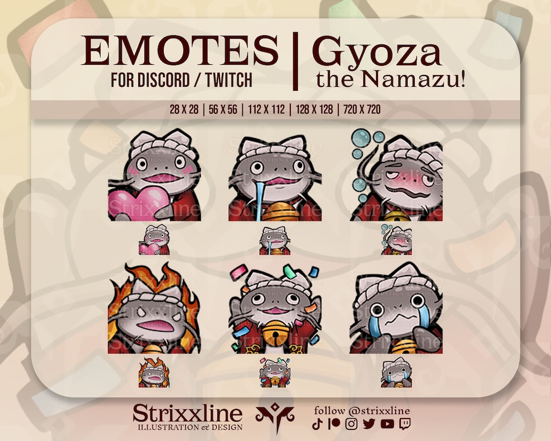 FFXIV Namazu Emotes Set gyoza Twitch, Discord, Youtube Etsy
