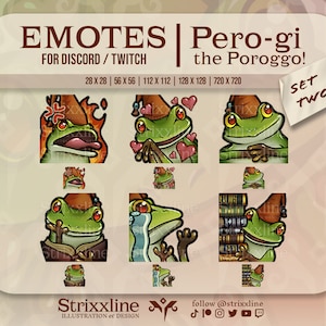 FFXIV Poroggo Emotes [Pero-gi!] Set Two - Wizard Frog Familiar Emotes for Twitch, Discord, Youtube