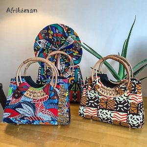 Frauen afrikanische Handtasche mit Handfächer kleine Größe