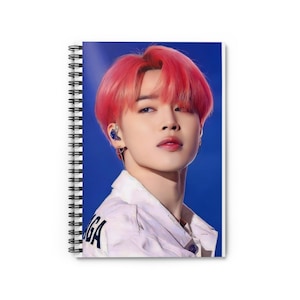 Vibrant Jimin Spiral Notebook, BTS Fan Journal, K-Pop Gift, Ruled Line Notebook, School Supplies, Music Lover&#39;s Accessory