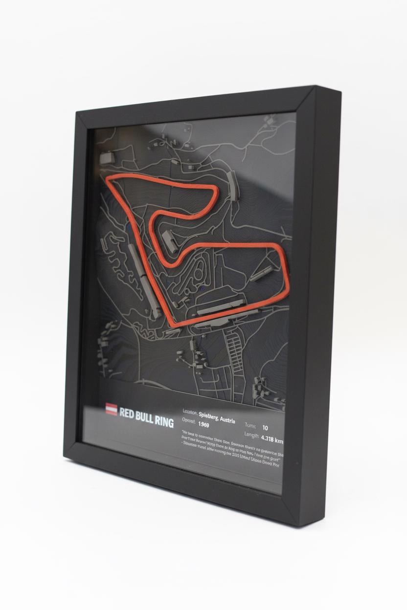 3D Printed Red Bull Ring F1 Track Map: Framed Motorsport Wall Art - Etsy