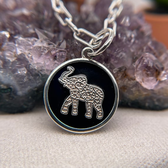 Elephant Silhouette Sterling Silver Necklace Elephant Silhouette Sterling Silver Necklace