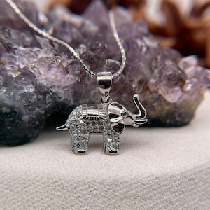 Elephant Silver Necklace - 925 Sterling Silver Necklace - Elephant Necklace - Silver Necklace - Gift For Her