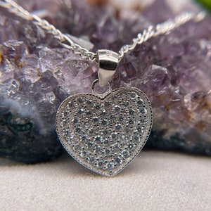 Sterling Silver Heart Pendant 925 Sterling Silver Necklace Gift For Her Heart Necklace