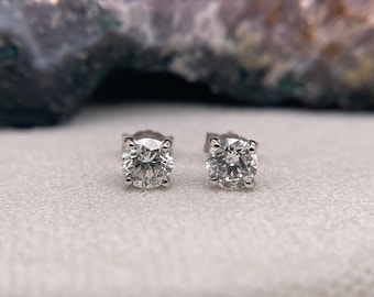 0.60CT Diamond 14K White Gold Earrings For Her Diamond Earrings Stud Earrings Custom Gift for Her