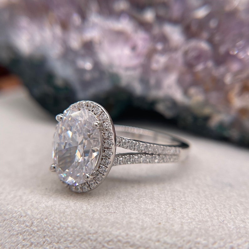 0.26 Carat Oval Brilliant Engagement Ring CENTER STONE Is NOT Included image 9