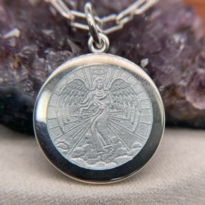 Sterling Silver Angel Pendant 925 Sterling Silver Necklace Custom Gift For Her Angel Necklace 27x27mm