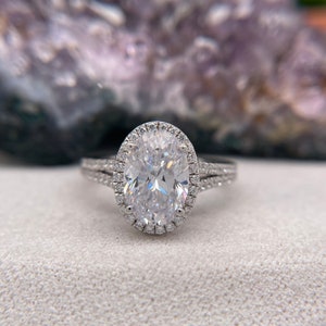 0.26 Carat Oval Brilliant Engagement Ring CENTER STONE Is NOT Included image 1