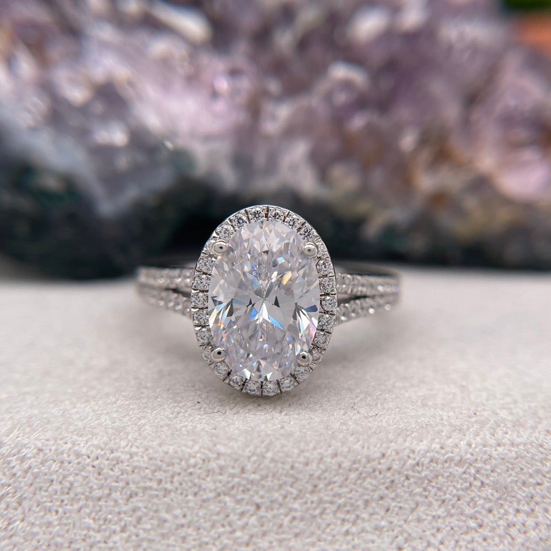 0.26 Carat Oval Brilliant Engagement Ring CENTER STONE Is NOT Included image 1