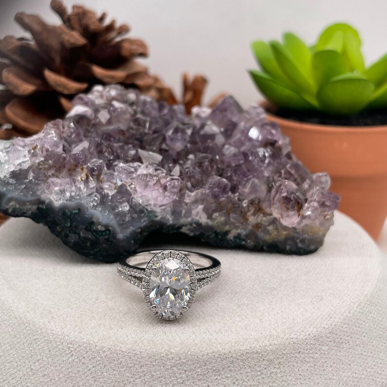 0.26 Carat Oval Brilliant Engagement Ring CENTER STONE Is NOT Included image 2