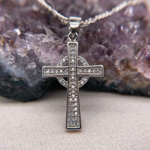 Sterling Silver Cross Pendant 925 Sterling Silver Necklace Gift For Her Cross Necklace