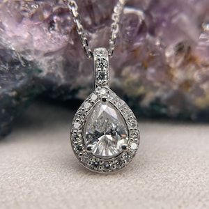 14K White Gold Diamond Pendant, Diamond Pendant, White Gold Pendant, 1CT Diamond,GIFT FOR WOMAN,Diamond Necklace