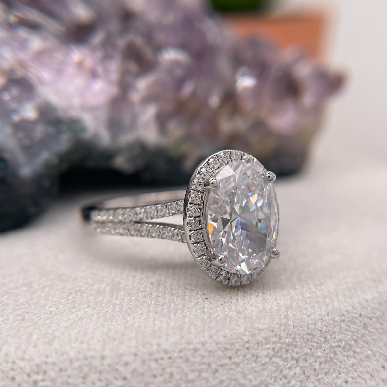 0.26 Carat Oval Brilliant Engagement Ring CENTER STONE Is NOT Included image 7