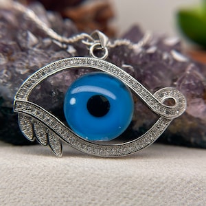 Evil Eye Silver Necklace - 925 Sterling Silver Necklace - Evil Eye Necklace - Silver Pendant - Silver Necklace - Gift For Her