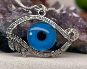 Evil Eye zilveren ketting - 925 sterling zilveren ketting - evil eye ketting - zilveren hanger - zilveren ketting - cadeau voor haar