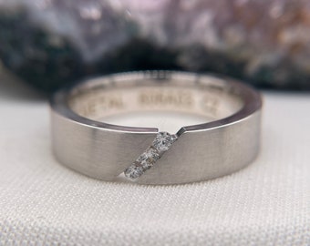 Anillo de compromiso de la banda de bodas para hombres Regalo de la banda de bodas de consuelo para él #606A03