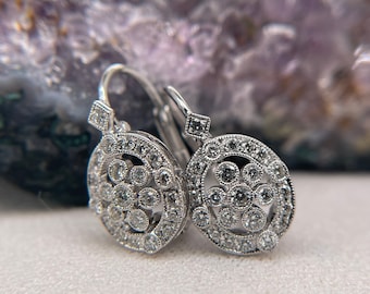 18K White Gold Earrings For Woman Diamond Earrings Custom Gift For Her