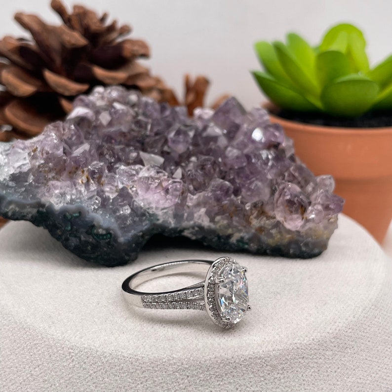 0.26 Carat Oval Brilliant Engagement Ring CENTER STONE Is NOT Included image 3