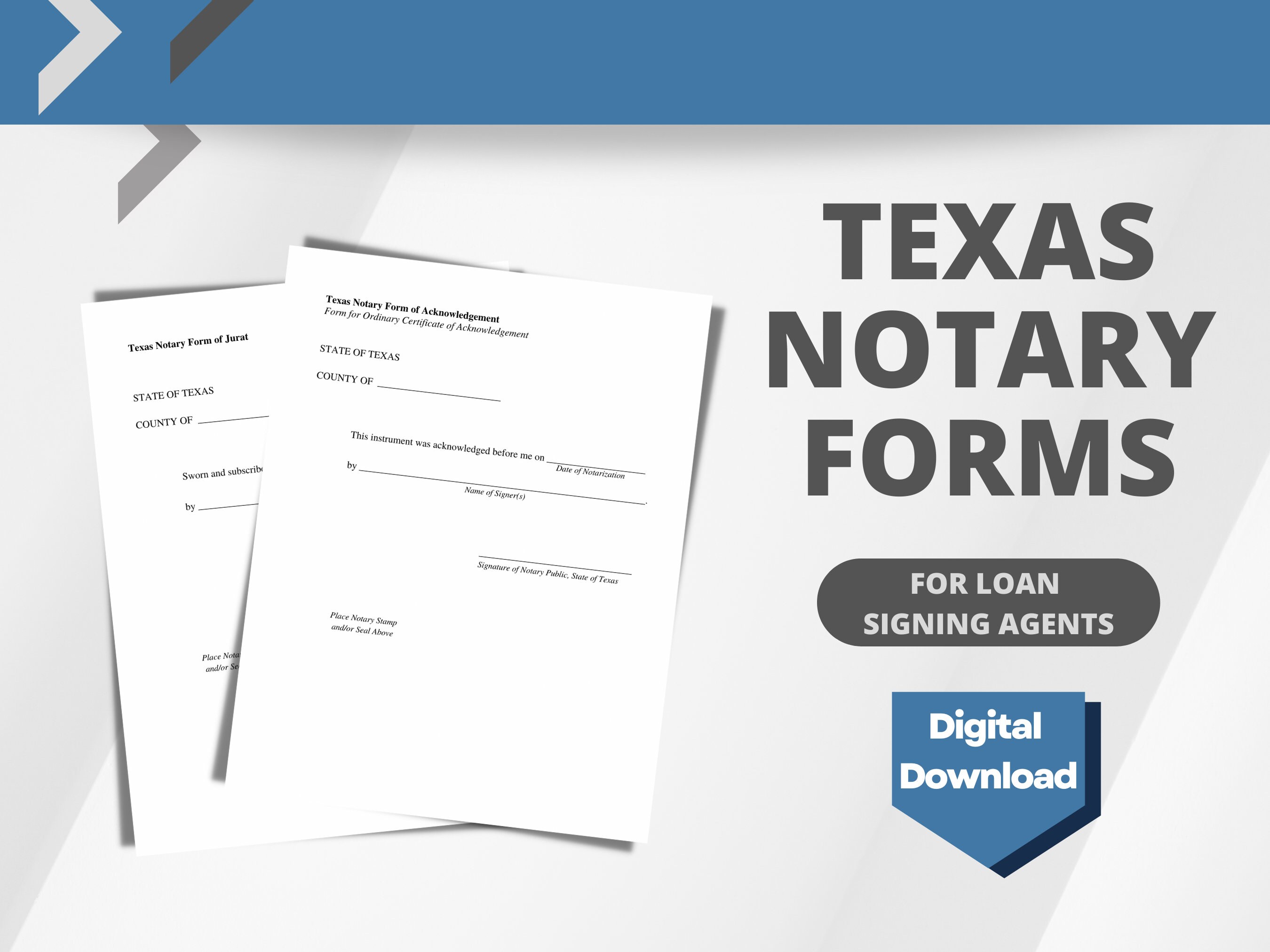TEXAS Jurat & Acknowledgement Forms for Notary Loan Signing - Etsy