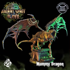 Undead Mummy Dragon – Table top model – Dungeons & Dragons - Ancient Spirit of Evil - Crippled God Foundry