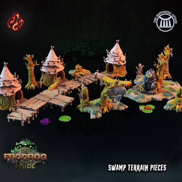 Swamp Terrain – Dungeons & Dragons - Crippled God Foundry – Hars- en PLA-opties