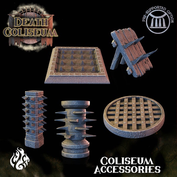 Death Coliseum Arena Accessories – Table top model – Dungeons & Dragons - Crippled God Foundry – Resin and PLA options