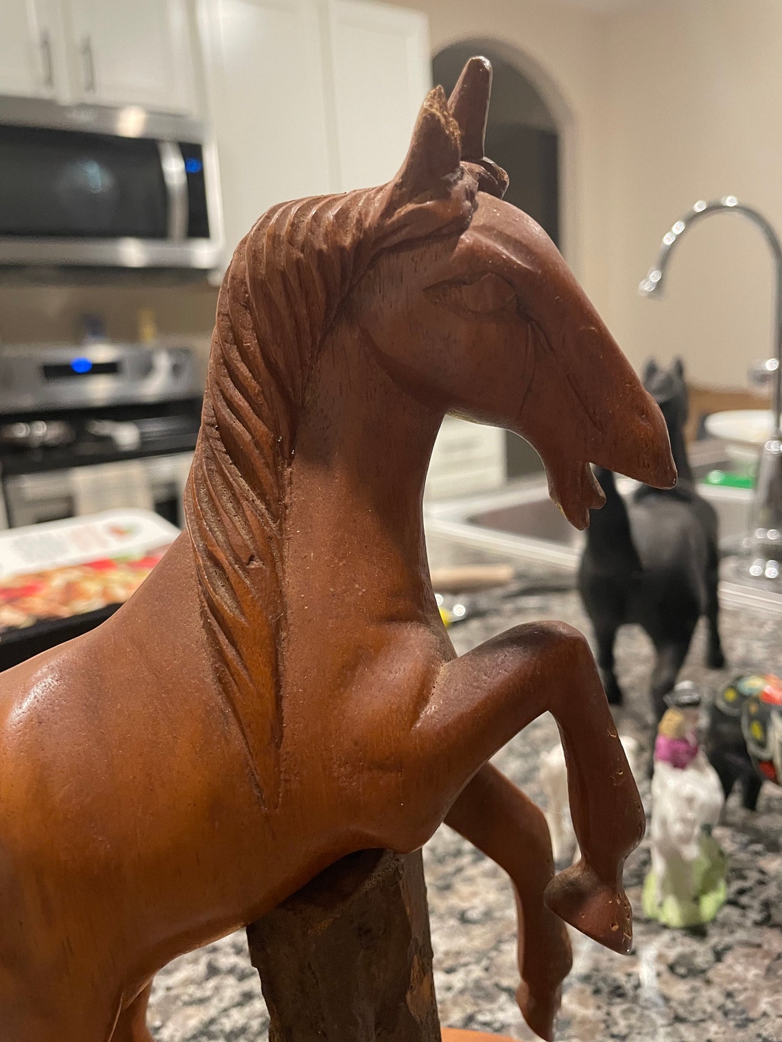 MCM Hand Carved Wooden Horse Figurine 1960s1970s Etsy