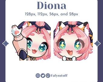 Diona Twitch Emote Pack | Genshin Impact emote | Twitch Emote | Discord Emote | Ready to Use Emote | Animated Emote