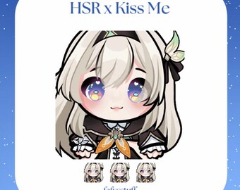 Animated emote kissing Firefly HSR | Honkai star rail emote | kawai premade sticker