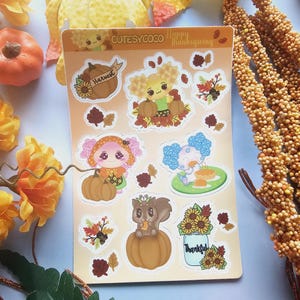 fall kawaii sticker sheet
