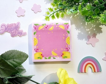 Lemon Sticky Note Set, Summer Notes, Office Supplies, Desk Accessories, Fun Stationery, Lemon-Themed Gift