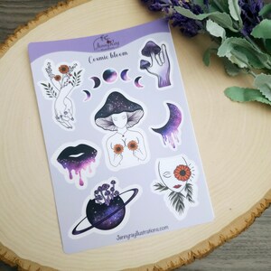 Mushroom Stickers Sheet, Botanical Mushroom Decals, Nature Sticker Pack, Fungi Stickers,fungi stickers