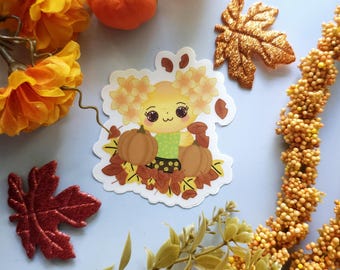 Plum Fall Kawaii Cartoon Sticker