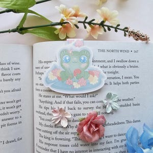 Cute Kawaii Frogs Bookmark for frog lover cottage core stocking stuffer gifts magnetic bookmark