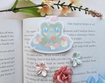 Kawaii Frog Magnetic Bookmark - Cottagecore Stocking Stuffer