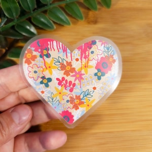 Heart Sticker Floral Design,Flower Heart Decal,Floral Theme Laptop Sticker,Planner Sticker valentine