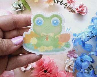 Kawaii Frog Sticker Pack, Matte Vinyl Laptop Decals