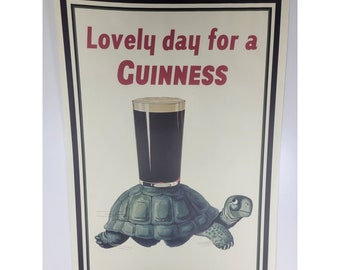Offical 34"×24" 2005 Guinness Poster, Turtle, Lovely Day for a Guinness