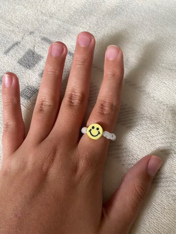 Smiley Face Ring Cute Ring Happy Ring Indie Ring Etsy