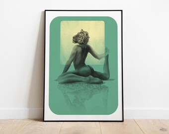 Hulii Asana - Yoga Art Print | Tiger wall art