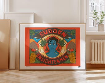 Sudden Enlightenment – Limited Edition Surreal Giclée Print | Psychedelic Zen Illustration