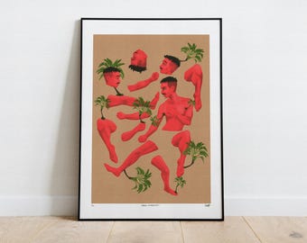 Brain Gymnastics – Limited Edition Martial Arts Surreal Art Print | Illustration | Wall Art