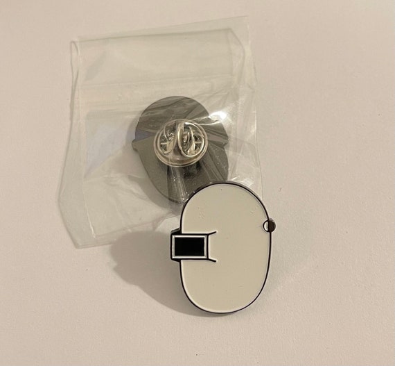 Welding Helmet Enamel Pin Gift White Black