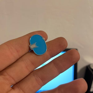 Blue Enamel Welding Hood Pin