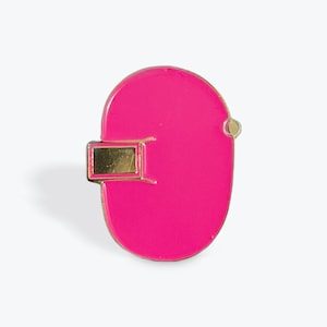 Pink Enamel Welding Hood Pin