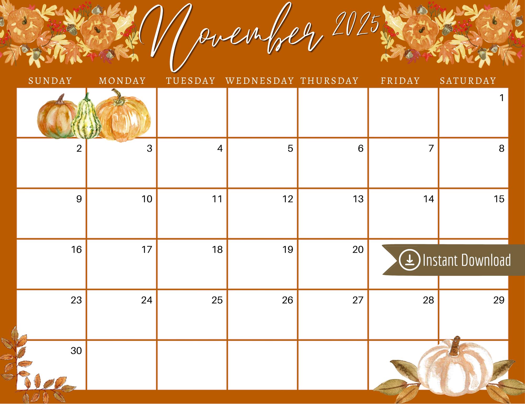 November 2025 Digital Calendar - Orange Fallen Leaves Planner Editable Fillable Printable Calendar for Planning - PDF, PNG and JPG Download - Etsy november-2025-digital-calendar-orange-fallen-leaves-planner-editable-fillable-printable-calendar-for-planning-pdf-png-and-jpg-download-etsy
