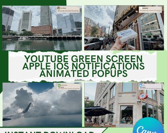 YouTube Vlog Green Screen: Postcard Pop-Up Overlays (Digital Download)