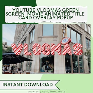 Candy Cane Vlogmas Animated Intro: YouTube Green Screen (Digital Download)