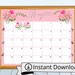 May 2025 Digital Calendar - Pink May Flowers Planner Editable Fillable ...