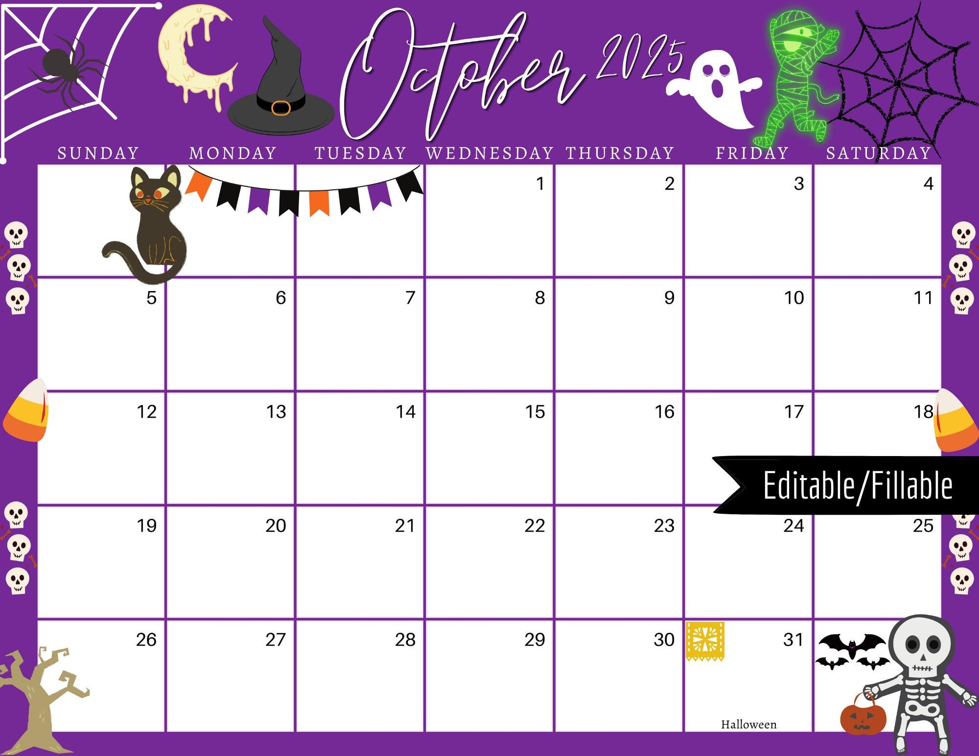 october-2025-digital-calendar-purple-halloween-planner-editable-fillable-printable-calendar-for-planning-pdf-png-and-jpg-download-etsy